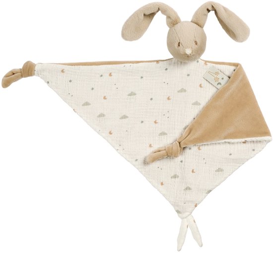 Nattou LouLou Baby Knuffeldoekje - Maxi Doudou Konijn - Baby Cadeau - 60 x 40 cm - Zand en Ecru