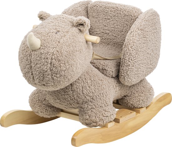 Nattou neushoorn Teddy - schommelpaard - Hobbelpaard - 59 cm - Taupe van Nattou