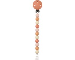 Nattou SILICONE Fopspeenketting - 21 cm - Beige/Terracotta van Merkloos
