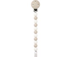 Nattou SILICONE Fopspeenketting - 21 cm - Klei/Wit van Merkloos