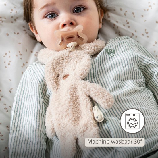 Nattou TEDDY Baby Fopspeenhouder - 26 cm - Konijn doudou als speenhouder - Baby Cadeau - Ecru van Merkloos