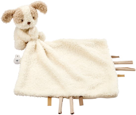 Nattou TEDDY Baby Knuffeldoekje met Knuffel - 27 x 27 cm - Doudou Hond - Baby Cadeau - Beige van Nattou