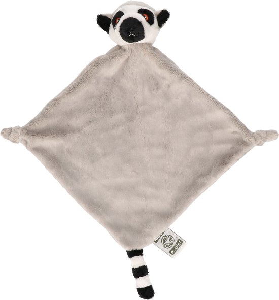 Nature Planet pluche knuffeldoekje/tuttel Ringstaart Maki aap - 40 x 40 cm - Baby knuffels - Kraamcadeau van N/A