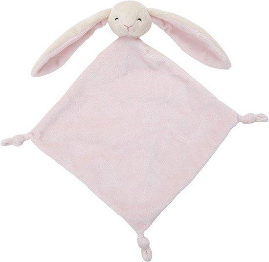 Nature Planet pluche knuffeldoekje/tuttel roze Konijn - 40 x 40 cm - Baby knuffels - Kraamcadeau van N/A