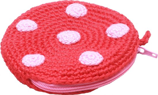 Naturezoo Etuitje Rond Met Stippen 8 Cm Rood/roze van N/A