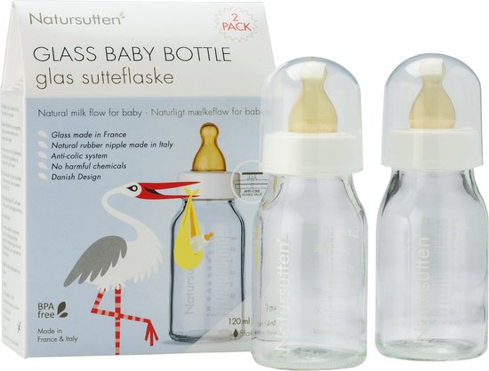 Natursutten - glazen drinkflessen - 110 ml - 2 stuks van N/A