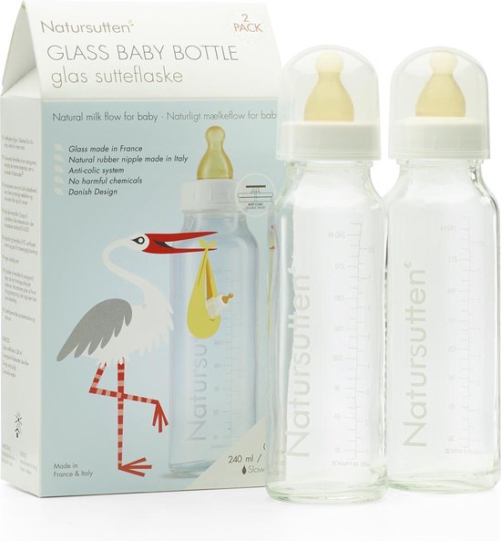 Natursutten - glazen drinkflessen - 240 ml - 2 stuks van N/A