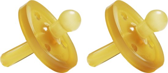 Natursutten rubberen fopspeen - 0-6 maanden - Rond Schild - Kers Tuit - 2 stuks van N/A