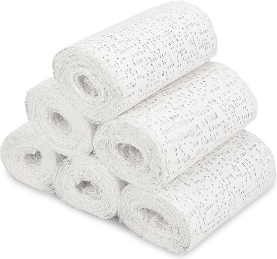 Navaris gipsverband kit - Huidvriendelijk gipsbuik pakket - Voor kunst, handvaardigheid, modelbouw en mallen - Set van 6 rollen - 3 m x 10 cm van Merkloos