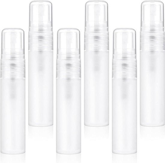 Navulbare Parfum Sprays 6 Stuks - Glazen Mini Spuitflessen voor Cosmetica - 5 ml - Transparant