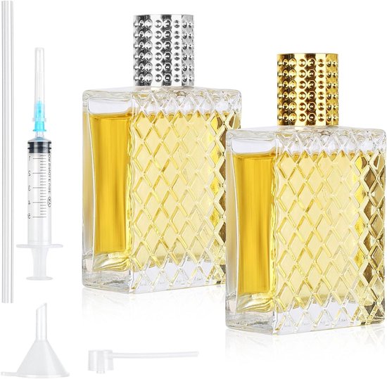 Navulbare Parfumverstuiver Reisfles 100ml - Kristalglazen Fles - Vrouwen en Mannen - Inclusief Trechter - Parfumdispenser