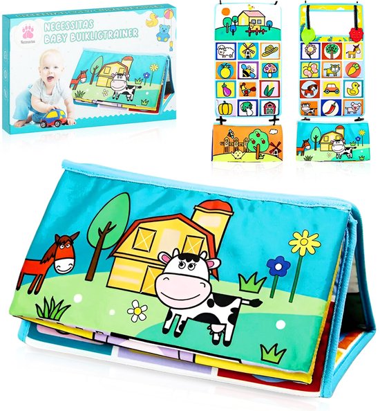 Necessitas ® Buikligtrainer baby - Knisperboekje baby - Tummy Time - Educatief Speelgoed - Speelmat - Montessori Speelgoed - Speelmat - Baby speelgoed 3 maanden van Merkloos