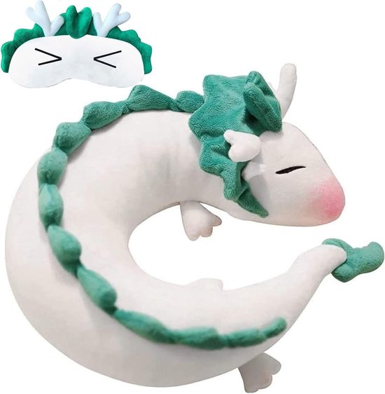 Nekkussen draak - wit pluche - schattig Kawaii knuffeldier - Kerstmis verjaardagscadeau van Yoshify