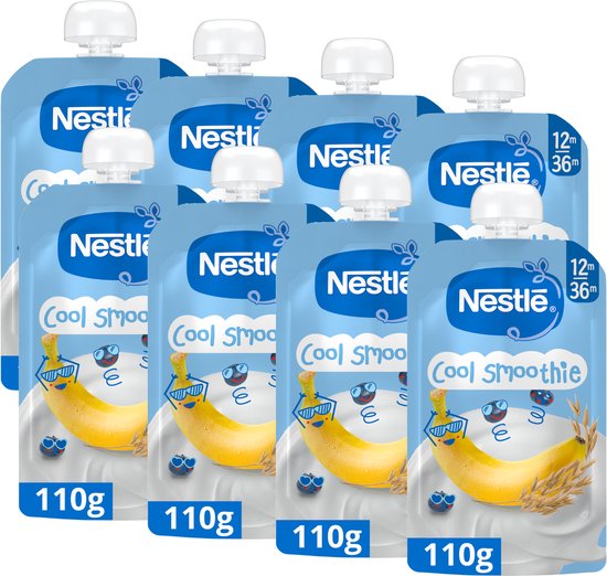Nestlé Cool Smoothie Banaan Bosbes Melk Haver - 12+ maanden - 8 x 110g