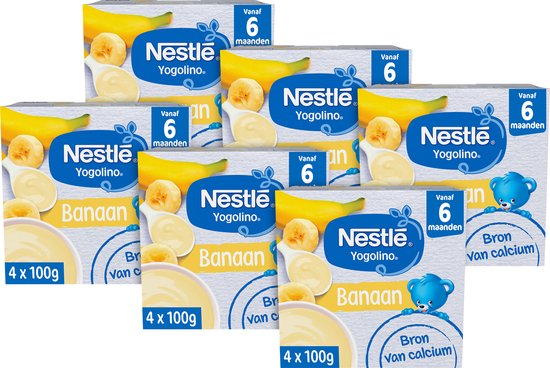Nestlé Yogolino Banaan - Babytoetje - Babyvoeding Tussendoortjes - 6+ maanden - 6 stuks 4x100g (24 porties) van NeS