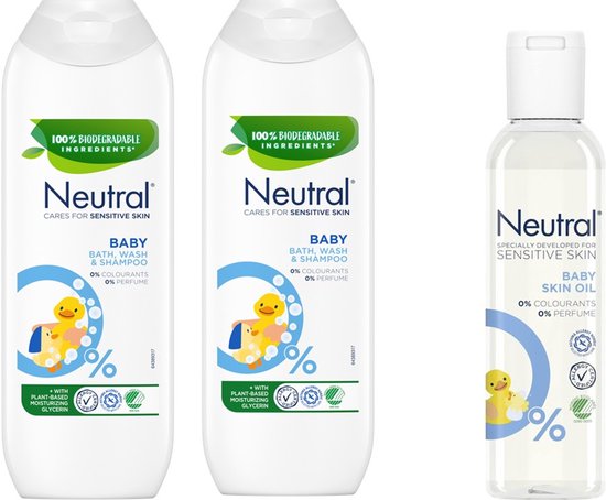 Neutral Baby - 2 x Wasgel & Shampoo & 1 x Huidolie van Neutral
