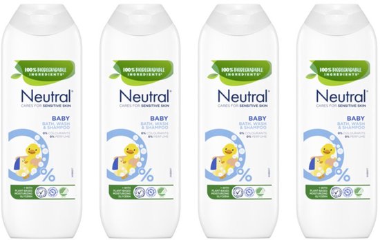 Neutral Baby Bad, Was & Shampoo - Voordeelverpakking 4 x 250 ml van Merkloos