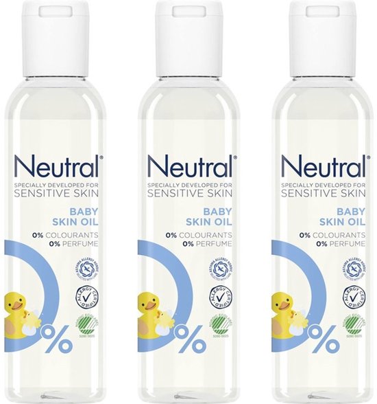 Neutral Baby Parfumvrij Huidolie voor de gevoelige babyhuid 3 x 150 ml van Neutral