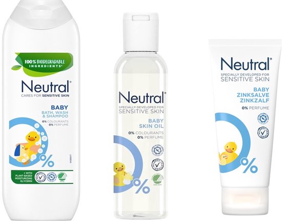 Neutral Baby - SET - Wasgel / Huidolie / Zinkzalf van Merkloos