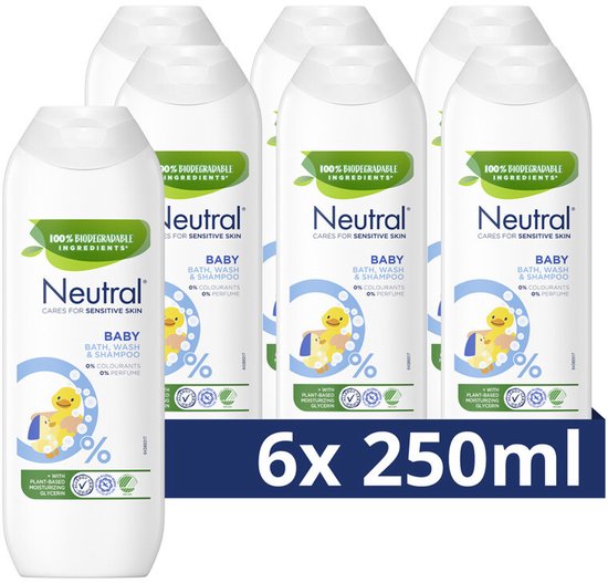 Neutral Baby Shampoo Parfumvrij - 6 x 250 ml - Voordeelverpakking van Neutral