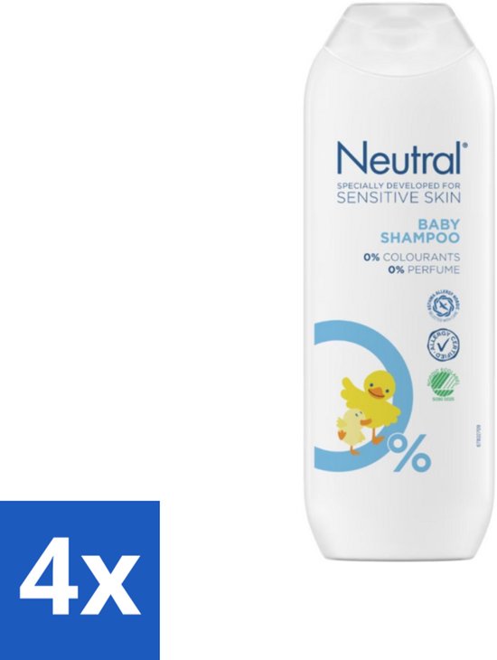 Neutral - Babyshampoo - Gevoelige huid - Parfumvrij - Zonder Kleurstoffen - 250 ml - Voordeelverpakking - 4 stuks van Neutral