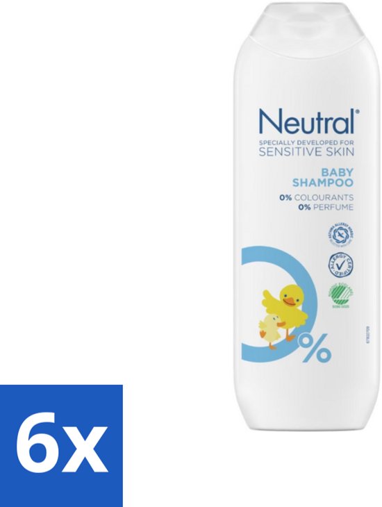 Neutral - Babyshampoo - Gevoelige huid - Parfumvrij - Zonder Kleurstoffen - 250 ml - Voordeelverpakking - 6 stuks van Neutral