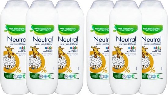 Neutral - Douchegel - Kids - Bath, Wash & Shampoo - 250ml x 6 van Merkloos