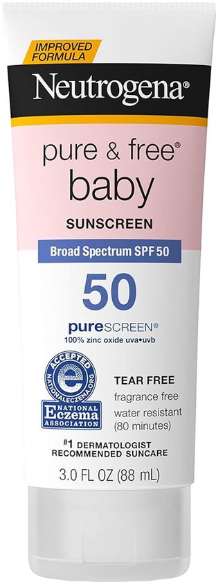 Neutrogena Pure & Free Baby Minerale Zonnebrandlotion met breed spectrum SPF 50 & Zinkoxide - 88ml