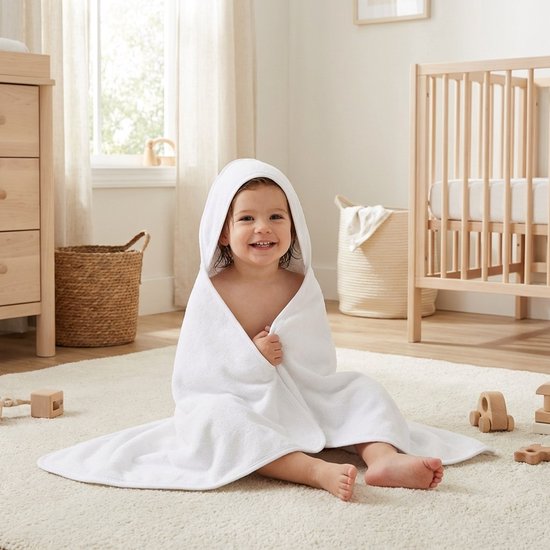 New Baby badcape met capuchon 100x100 cm - Badhanddoek