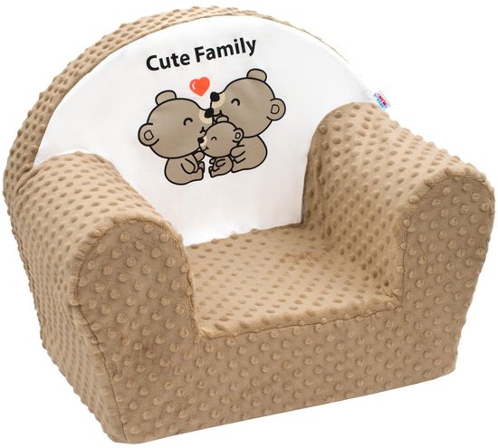 NEW BABY - Fauteuil - babyfauteuil bruin minky-stof one size - kinderstuhl - peuterstoel - kinderfauteuil - stoel - zitting van Merkloos