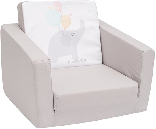 NEW BABY - Fauteuil - kinderfauteuil grijs polyurethaanschuim - opklapbare stoel - peuterfauteuil - speelstoel - zitmeubel van Merkloos