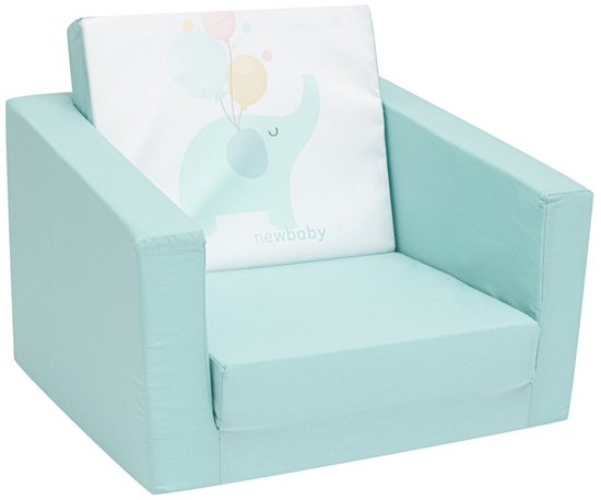 New Baby - Fauteuil - Kinderklapstoel mintgroen 37x45x42 cm - Opklapbare stoel - Kinderstoel - Katoenen hoes - Polyurethaanschuim - Veilig van Merkloos