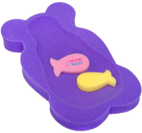 New Baby - Foam Bath Mat - BASIC Bear - Paars - Comfortabel & Veilig - Inclusief Speelgoed Visjes - Badaccessoire voor Baby's - Badmat Foampad - Baby Essentials van Merkloos