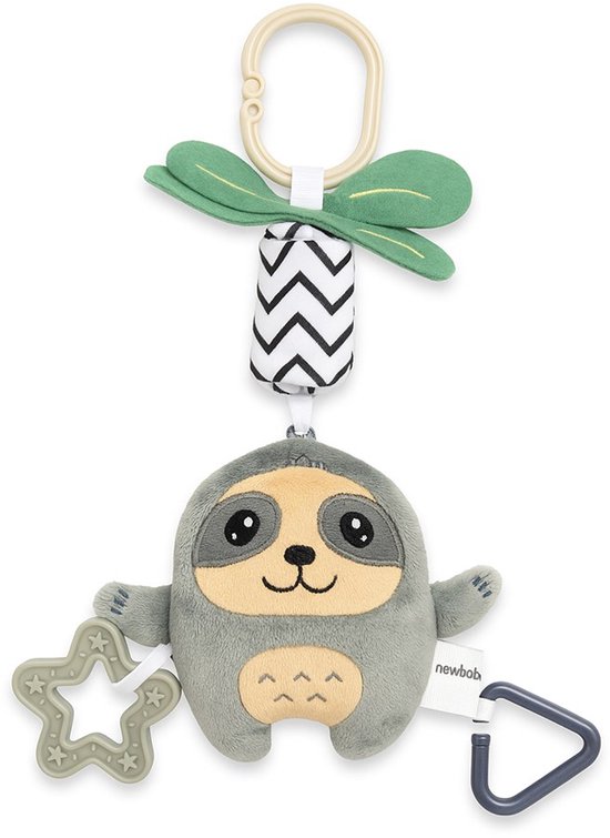 NEW BABY - Knuffeldoek - Pluche hangspeeltje luiaard multicolor one size - knuffel - speelgoed - rammelaar - bijtring - kinderwagen - knuffeldoekje - speeltje - babyartikel van Merkloos