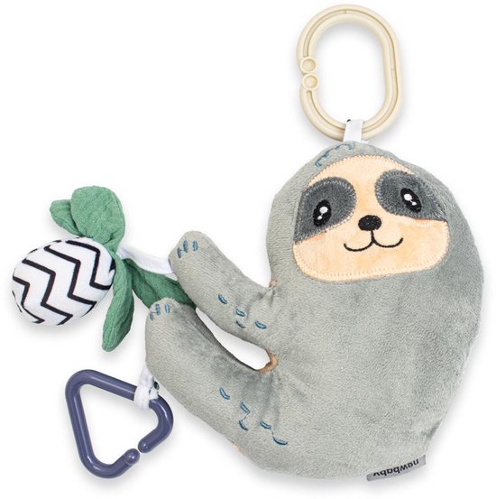 NEW BABY - Knuffeldoek - Pluche luiaard multicolor 17x19 cm - knuffel - speelgoed - pluche - troostknuffel - Sloth Toys - knuffeldoekje van Merkloos