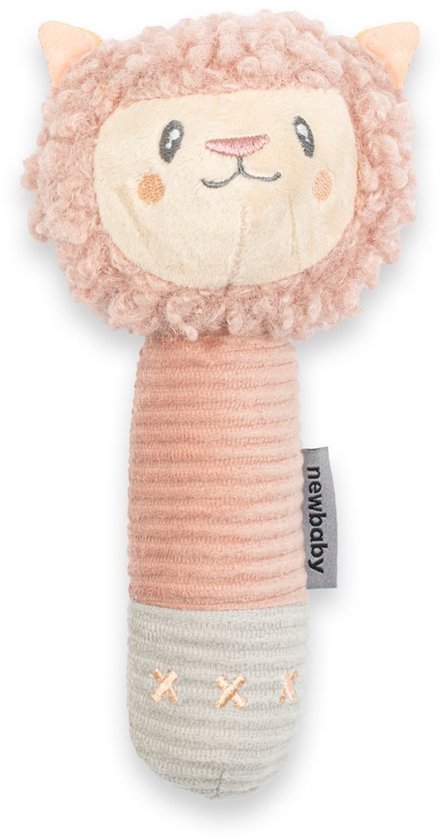 NEW BABY - Knuffeldoek - Pluche rammelaar met pieper multicolor one size - Speelgoed - Babyartikel - Knuffel - Rammelaar - Lama - Dier van Merkloos