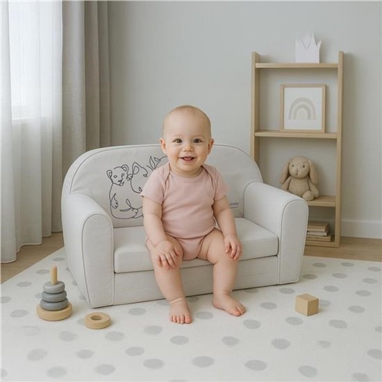 New Baby Lion Family kinderslaapbank grijs - Kinderzitbank