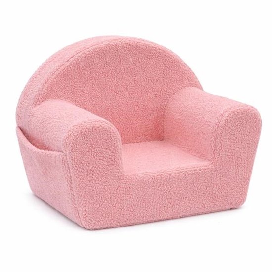 New Baby Teddy kinderfauteuil Roze Boucle - Kinderstoel
