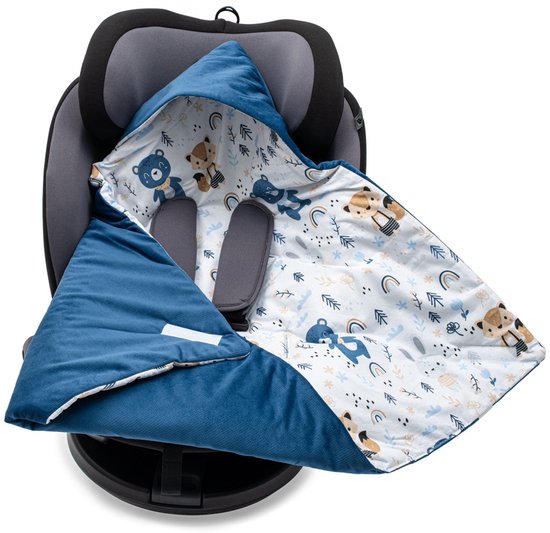New Baby voetenzak autostoel 80x80 cm blauw - Inbakerdeken