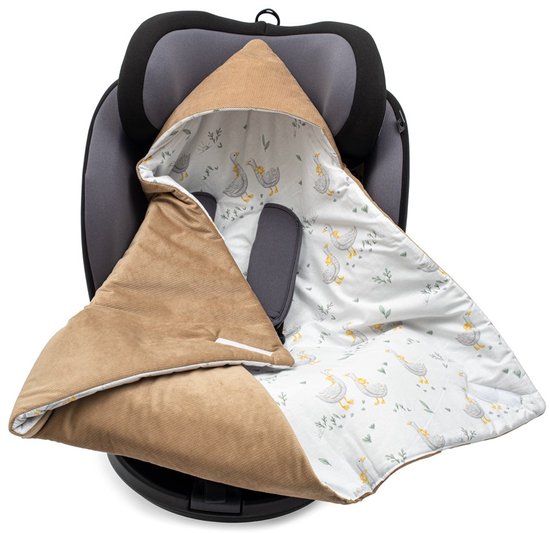 New Baby voetenzak autostoel 80x80 cm bruin - Inbakerdeken