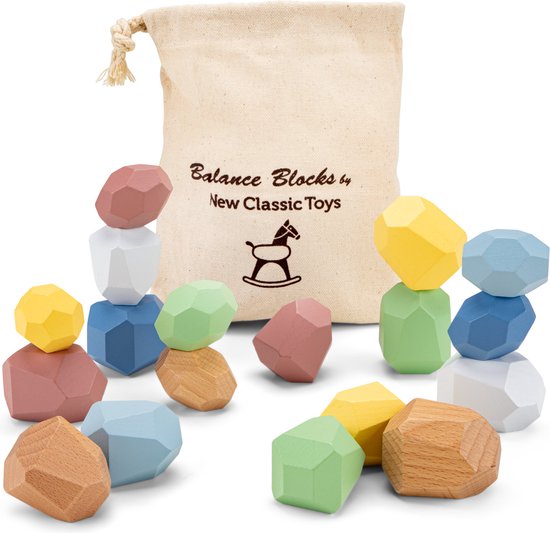 New Classic Toys - Houten Balans Blokken / Stapelstenen - 18 blokken - FSC van New Classic Toys