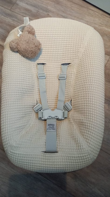 NEW / Newborn Hoes - Tripp Trapp geschikt voor Stokke Tripp Trapp Newborn Set - Perfecte Pasvorm - Beschermt je Stoel - Waterafstotende Voering - Makkelijk Wasbaar - Zacht Katoen - Champagne Wafelstof - handmate van WoolyToons