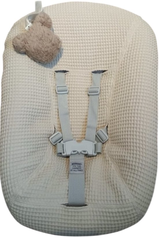 NEW / Newborn Hoes - Tripp Trapp geschikt voor Stokke Tripp Trapp Newborn Set - Perfecte Pasvorm - Beschermt je Stoel - Waterafstotende Voering - Makkelijk Wasbaar - Zacht Katoen - Champagne Wafelstof - handmate