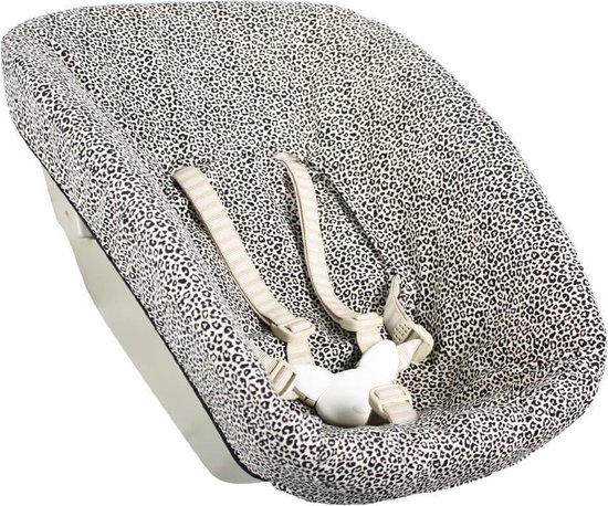 Newborn Hoes Tripp Trapp geschikt voor Stokke Tripp Trapp Newborn Set - Oud model met diep bakje - Perfecte Pasvorm - Beschermt je Stoel - Makkelijk Wasbaar - Zacht Katoen - Zand Luipaard van Ukje