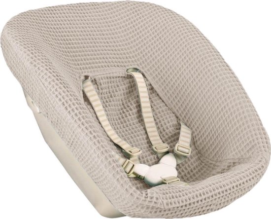 Newborn Hoes Tripp Trapp geschikt voor Stokke Tripp Trapp Newborn Set - Oud model met diep bakje - Premium Kwaliteit - Perfecte Pasvorm - Beschermt je Stoel - Makkelijk Wasbaar - Zacht Katoen - Beige Wafelstof van Ukje