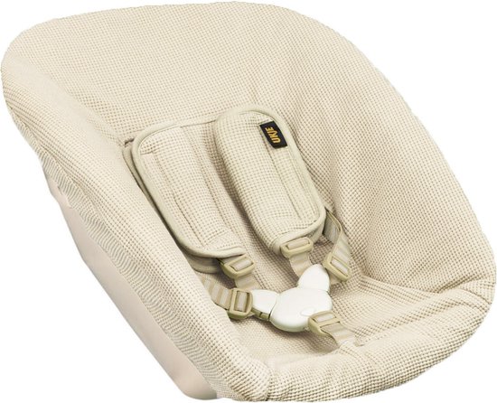 Newborn Hoes Tripp Trapp geschikt voor Stokke Tripp Trapp Newborn Set - Oud model met diep bakje - Premium Kwaliteit - Perfecte Pasvorm - Waterdichte voering - Met Gordelbeschermers - Zacht Katoen - Beige Wafel van Merkloos