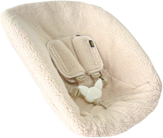 Newborn Hoes Tripp Trapp geschikt voor Stokke Tripp Trapp Newborn Set - Oud model met diep bakje - Premium Kwaliteit - Perfecte Pasvorm - Waterdichte voering - Met Gordelbeschermers - Zacht Katoen - Teddy Beige van Merkloos