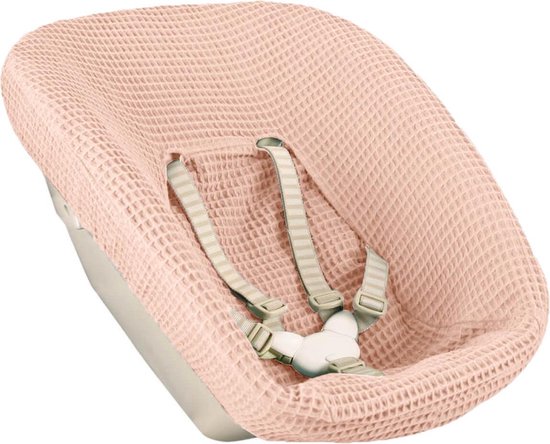 Newborn Hoes Tripp Trapp geschikt voor Stokke Tripp Trapp Newborn Set Oude Model TOT 2013 - Perfecte Pasvorm - Beschermt je Stoel - Makkelijk Wasbaar - Zacht Katoen - Roze Wafelstof van Merkloos