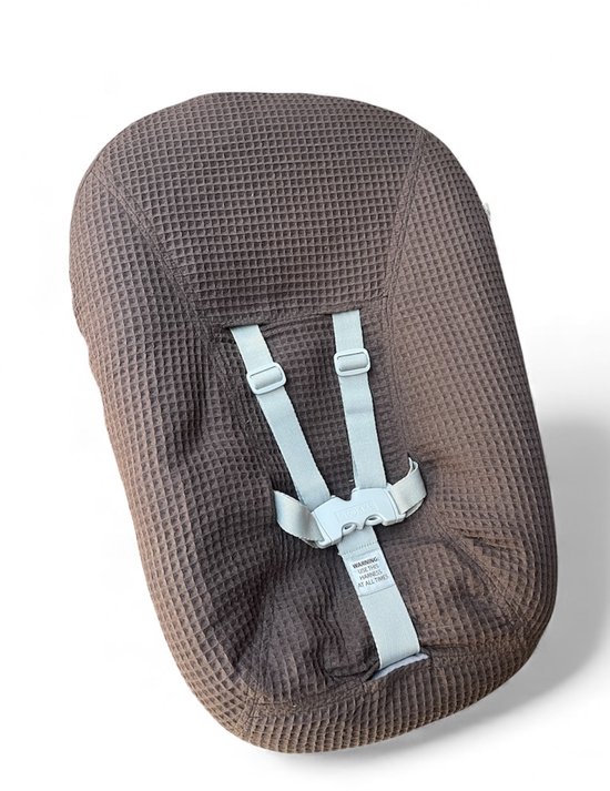 Newborn Hoes - Tripp Trapp geschikt voor Stokke Tripp Trapp Newborn Set - Perfecte Pasvorm - Beschermt je Stoel - Waterafstotende Voering - Makkelijk Wasbaar - Zacht Katoen - Bruin Wafelstof - handmate van Merkloos