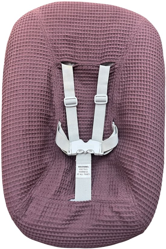 Newborn Hoes - Tripp Trapp geschikt voor Stokke Tripp Trapp Newborn Set - Perfecte Pasvorm - Beschermt je Stoel - Waterafstotende Voering - Makkelijk Wasbaar - Zacht Katoen - Mauve Wafelstof - handmate van Merkloos